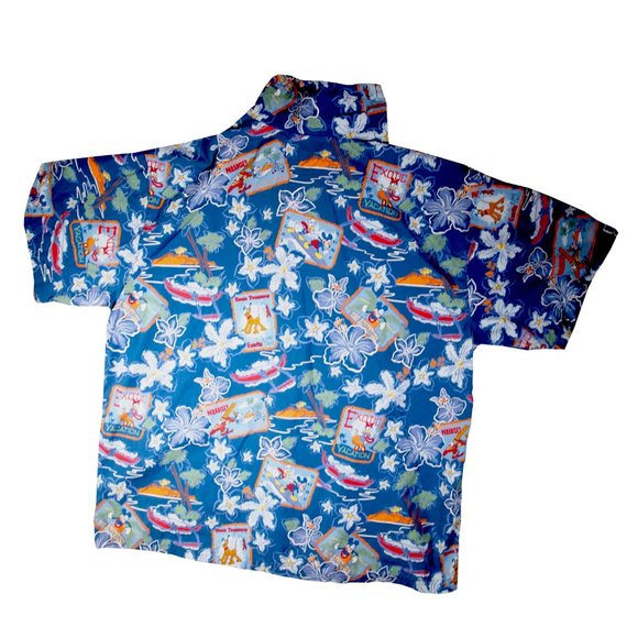 Disney Hawaiian Shirt, Men's Size XL, Blue w/ Fab 5 Characters, Hibiscus, Surf - Picture 6 of 6